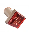 AD22-22VAS 22mm Dijital Volt-Ampermetre Kare Kırmızı