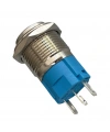 D21 16mm Metal Mavi halka Ledli Kalıcı Buton 24V