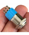 D21 16mm Metal Mavi halka Ledli Kalıcı Buton 24V