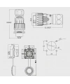 DH-20-J09PE-03-001 9-Pin Su Geçirmez Konnektör - Dişi