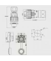 DH-20-J09SX-03-401 9-Pin Su Geçirmez Konnektör - Dişi