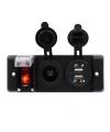 Dişi Çakmaklık Soketi 2x5V USB Voltaj Göstergeli ve Reset Anahtarlı Switch Panel