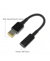 Dişi Type C - Erkek Square Plug Dönüştürücü Kablo Lenovo Uyumlu