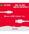Divex 2.4A Micro Usb Hızlı Şarj ve Data Kablosu 1m DC-100