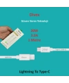 Divex 3.0A 20W Type-C to Lightning Hızlı Şarj Data Kablosu DC-142