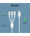 Divex 3.1A 3ü Bir Arada Hızlı Şarj Data Kablosu DC-113