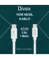 Divex 5.0A 45W Type-C - USB-C Hızlı Şarj Data Kablosu DC-140