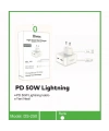 Divex 50W 2X Type-C Girişli 25W Kablolu Lightning Şarj Aleti DS-250