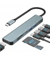 Divex 7 in 1 Type-C Girişli 7 Farklı Çıkışlı USB Çoklayıcı Splitter DX-06