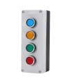 Dörtlü Push Buton Kutusu - Kırmızı / Yeşil / Sarı / Mavi