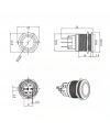 E1 19mm Metal Buton Kalıcılı 12-24V Kırmızı Led Işıklı 1NO/1NC