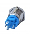 E2 19mm Metal Buton Kalıcılı 12-24V Mavi Led 1No/1NC
