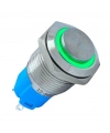 E20 16mm Metal Buton Kalıcılı 12-24V Yeşil Led 1No/1NC 