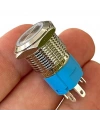 E36-1 16mm Metal Buton Yaylı 12-24V Mavi Led Işıklı 1NO/1NC