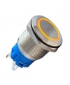 E48 19mm Metal Buton Kalıcılı 12-24V Turuncu Led 1No/1NC