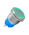 E58 19mm Metal Buton Yaylı 12-24V Yeşil LED 1NO/1NC