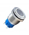 E59 19mm Metal Buton Yaylı 12-24V Beyaz LED 1NO/1NC