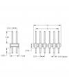 Erkek Pin Header 2x3 Pin (6Pin) 12 mm 2.54mm 2x3 180° İki Sıra