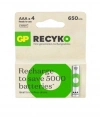 GP ReCyko 650 Serisi Şarjlı AAA İnce Kalem Pil 4lü