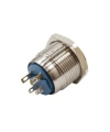 HJS19C 19mm Düz Yaylı Işıklı Metal Buton - Yeşil