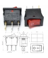 IC-118 Mini Işıklı Anahtar 3P Siyah + Kırmızı Işık