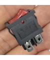IC-119 Mini Işıklı Anahtar 4P Siyah + Kırmızı Işık