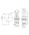 IC-148G Toggle Switch On-Off 12mm 6P MTS-202L
