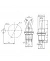 IC-148H Toggle Switch On-Off-On 12mm 6P MTS-203L