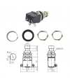 IC-148J-3 Pedal Switch Kalıcılı 3P Ø12mm PBS-24-102