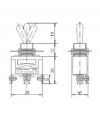 IC-153S Toggle Switch Büyük Boy Vidalı 3P 12mm 15A On-Off-On
