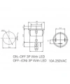 IC-180F 26mm Kalıcı Ledli Rocker Buton Power Simgeli 2P
