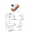 IC-205-S Mikro Slide Switch On-Off Pcb 3P