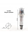 IC-225 8mm Sinyal Lambası Metal 12V Mavi