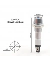 IC-225 8mm Sinyal Lambası Metal 220V Mavi