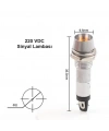 IC-225 8mm Sinyal Lambası Metal 220V Sarı