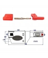 IC-238E Banana Jak Korumalı Uç 4mm CX-2074 Kırmızı