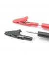 IC-243D 2mm Banana Jak Girişli Krokodil Timsah Ağzı Siyah-Kırmızı Set