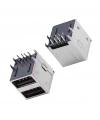 IC-265E USB İkili 2.0 Şase A Tip Dişi 90° Siyah