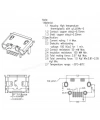 IC-266A-1 Micro USB Konnektör Mikro USB Soket 4 Şase 5 Pin