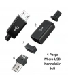 IC-266A-5 Erkek Micro USB Konnektör Seti Şarj Kablo Soketi