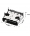 IC-266B-4 Dişi Type-C Soket USB-C Konnektör Şase 16 Pin