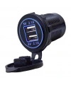 IC-266C-1 Pano Tip İkili USB 4.2A Mavi Ledli Soket