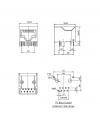 IC-266H-5 RJ45 Şase PCB Ucu 90° RJ45 Konektör
