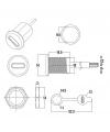 IC-266T-2 Pano Tip Type-C Şase Dişi Soket 5P ( Şarj + Data )