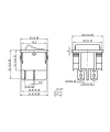 KCD4-602 ON-OFF-ON Switch 6 Pin Siyah