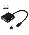 Micro Hdmi to Vga Kablo Dönüştürücü Çevirici Adaptör Siyah