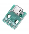 Mikro Usb Dip Dönüştürücü - Dişi - Çevirici 2.54mm