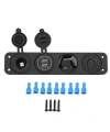 ON-OFF Kırmızı Nokta Anahtarlı 2x5V USB Çakmaklık ve Voltaj Göstergeli Marine Panel