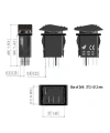 ON-OFF Mavi Işıklı Anahtar 5-Pin 12V-24V - Horn