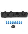 ON-OFF Mavi Nokta Anahtarlı 2x5V USB Çakmaklık ve Voltaj Göstergeli Marine Panel